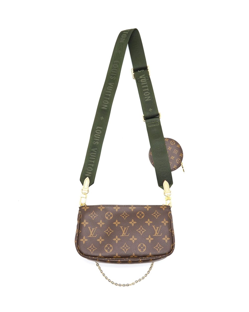 AAA Replica Louis Vuitton LV MULTI POCHETTE MONOGRAM ACCESSORIES KHAKI STRAP