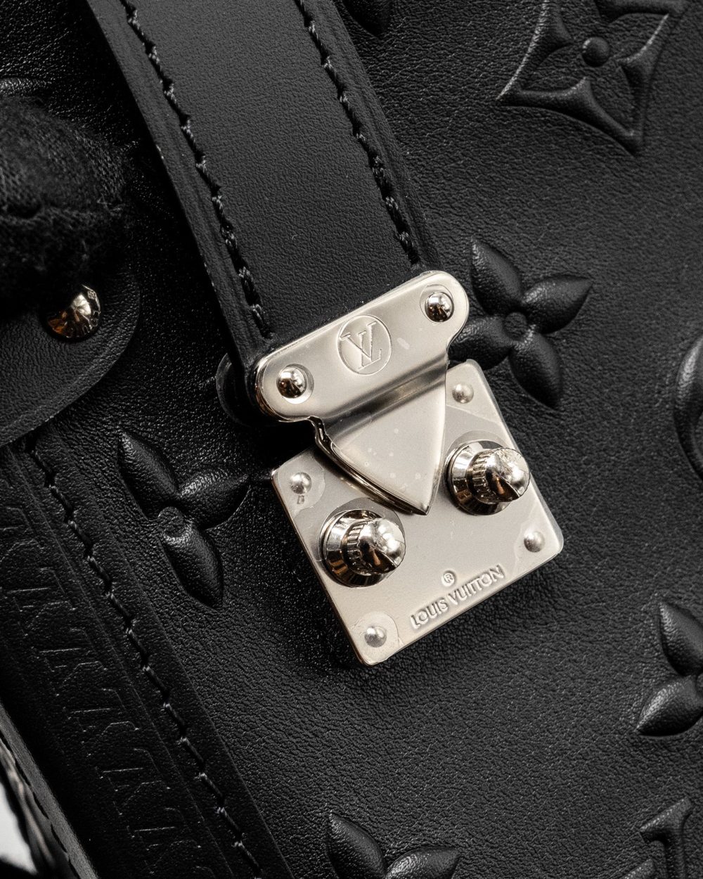 AAA Replica Louis Vuitton LV SIDE TRUNK MONOGRAM DEBOSSED CALFSKIN BLACK SHW