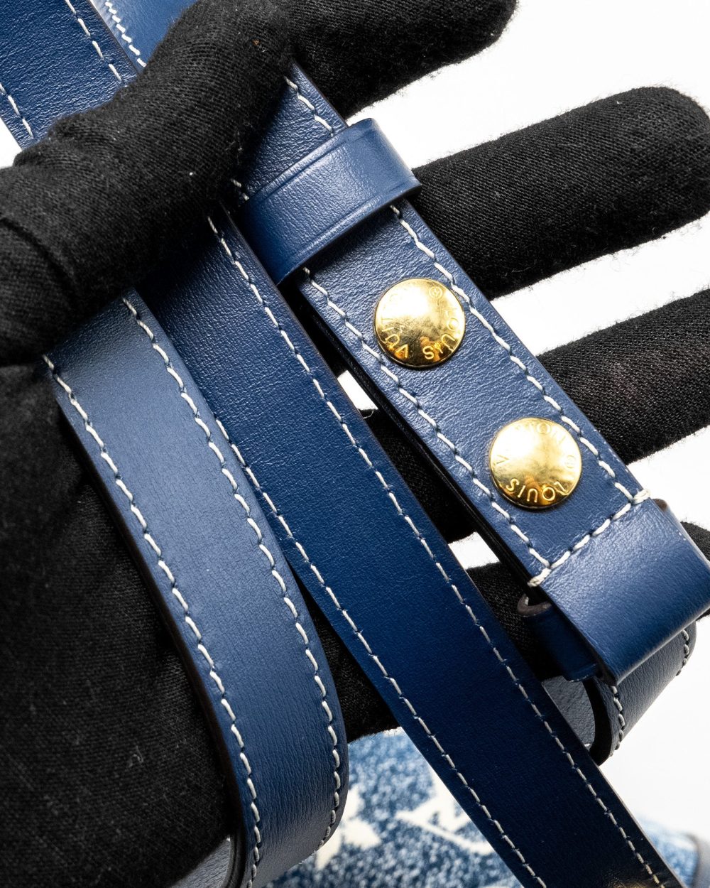 AAA Replica Louis Vuitton LV MINI DAUPHINE DENIM BLUE GHW