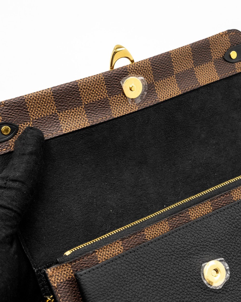 AAA Replica Louis Vuitton LV VAVIN CHAIN WALLET DAMIER EBENE CANVAS GHW