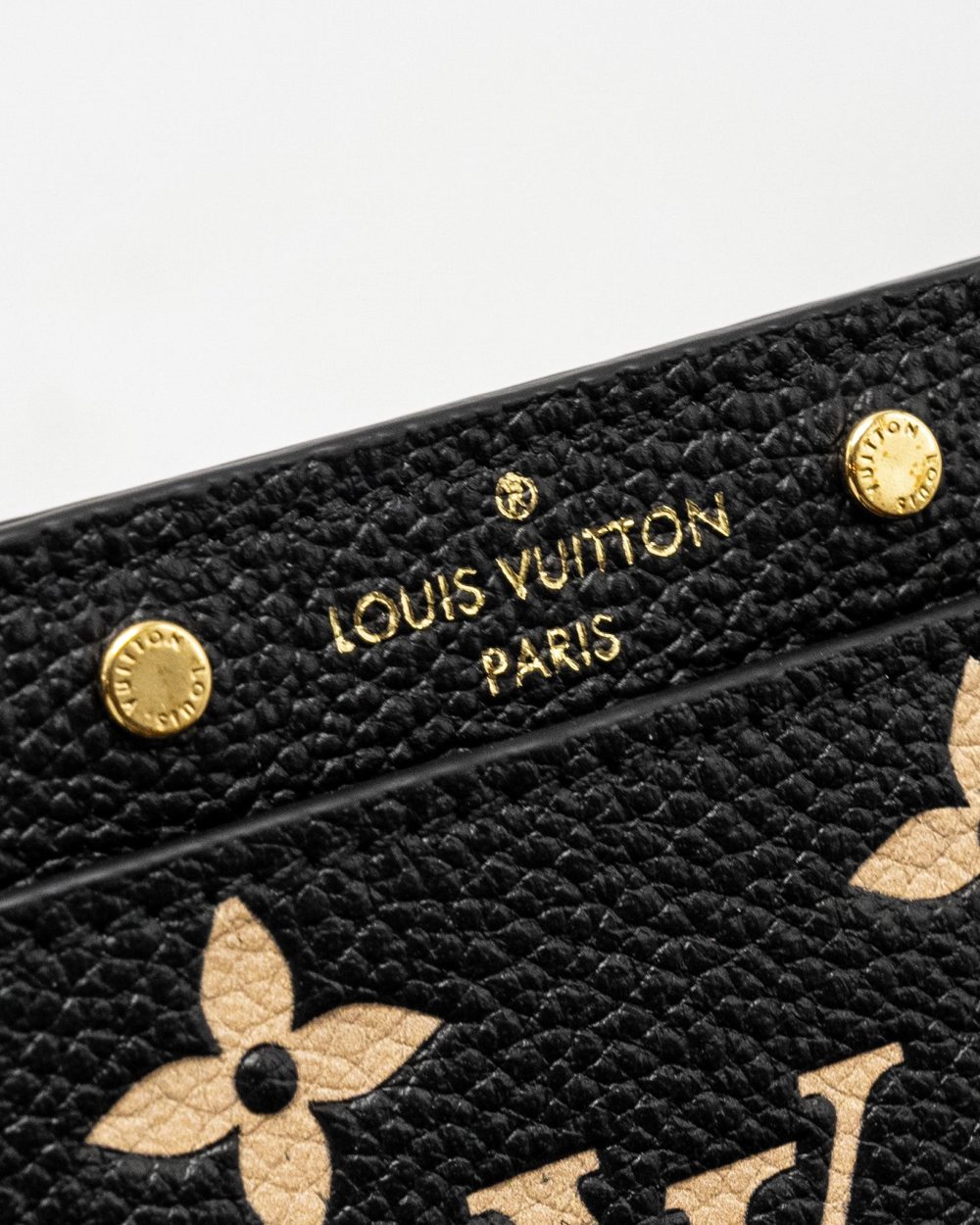 AAA Replica Louis Vuitton LV CARD HOLDER BICOLOUR MONOGRAM EMPREINTE BLACK /BEIGE GHW