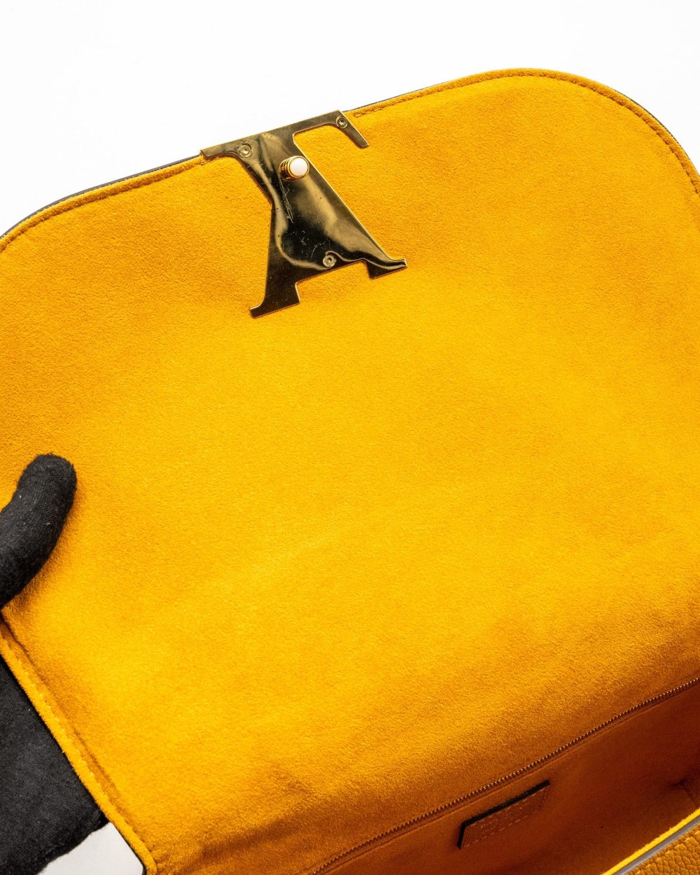 AAA Replica Louis Vuitton LV TOP HANDLE FLAP BAG CALFSKIN YELLOW GHW