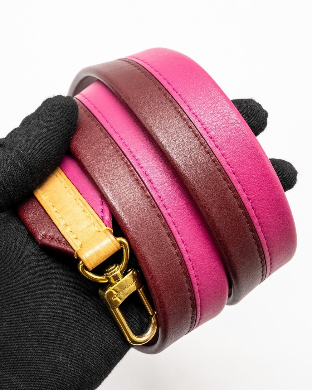 AAA Replica Louis Vuitton LV CLUNY BB MONOGRAM CANVAS WITH PINK STRAP GHW