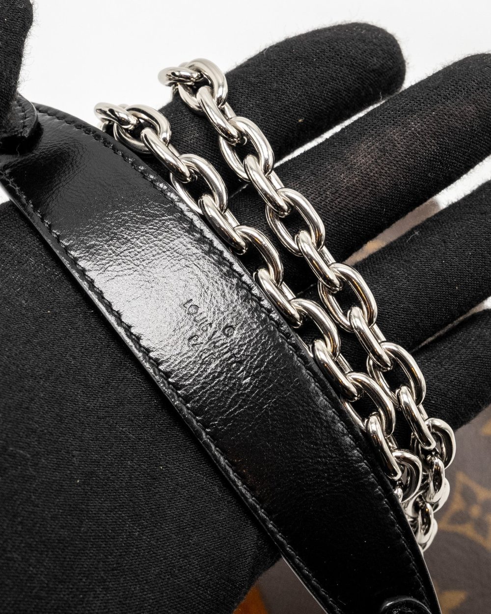 AAA Replica Louis Vuitton LV WILD AT HEART TWIST WALLET ON CHAIN CALFSKIN/MONOGRAM CANVAS MULTICOLOLUR BLACK/SLIVER HARDWARE